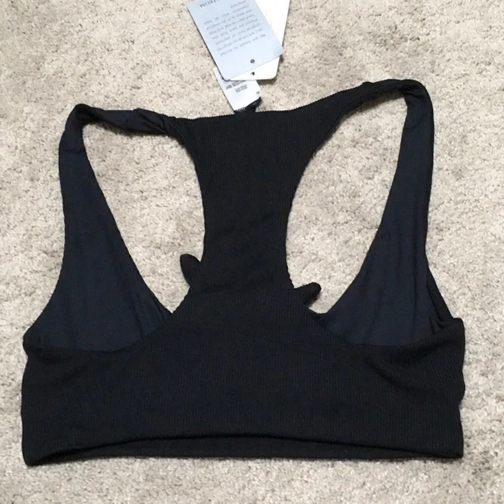 l*space black ribbed cut out bikini top. NWT - Image 11