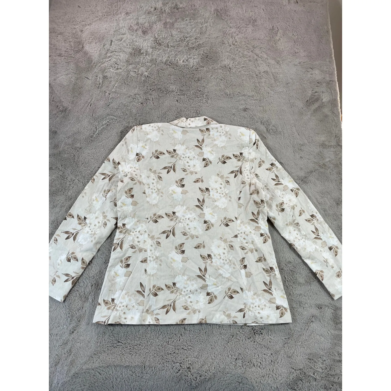 NWT Joie Floral Linen Blend Blazer Jacket Women's L Neutral Beige‎ school Career - Image 8