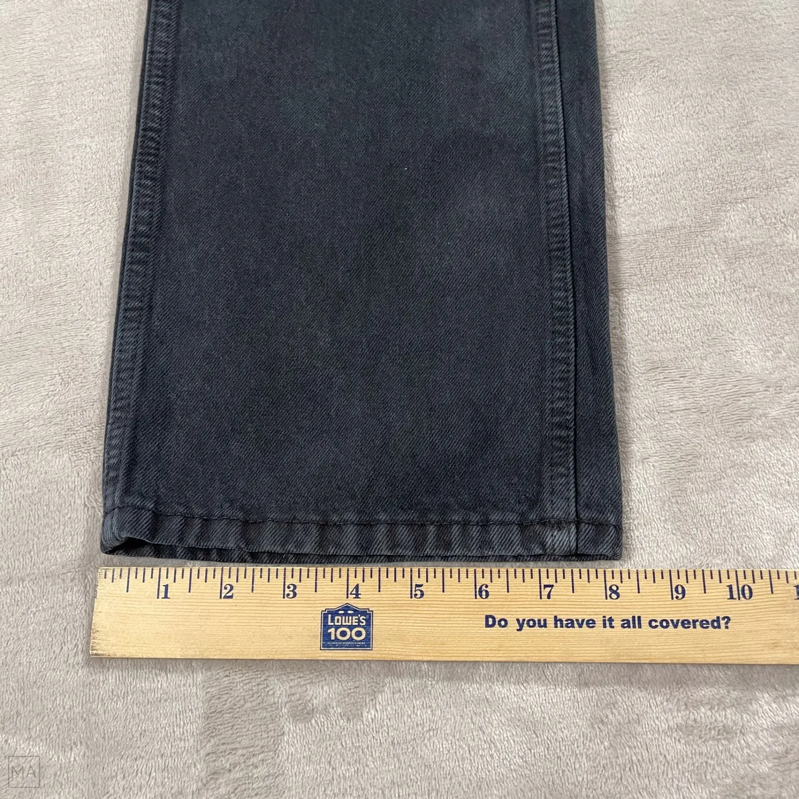 Re/Done Womens Jeans Loose High Rise Straight Distressed Denim Button Fly 28 Blk - Image 8