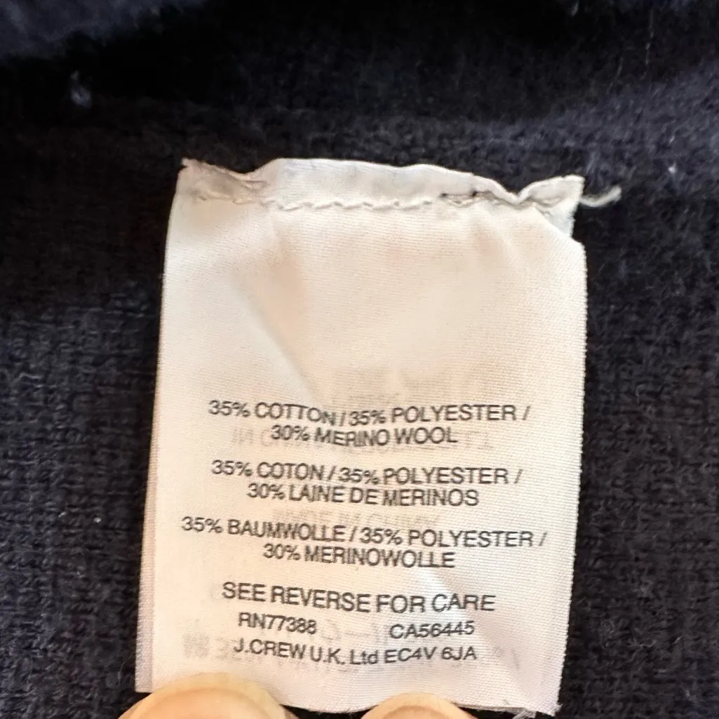 J Crew Merino Wool Blend Sophie open front sweater blazer cardigan navy blue - Image 5