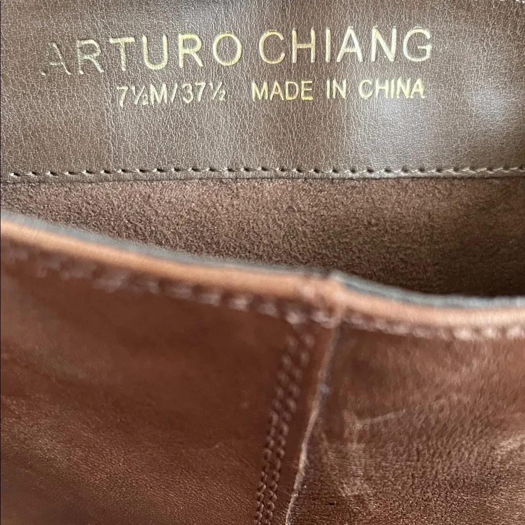 NWOT Arturo Chiang Brown Ombré Leather Fierce Riding Boots Tall Size 7.5 - Image 6
