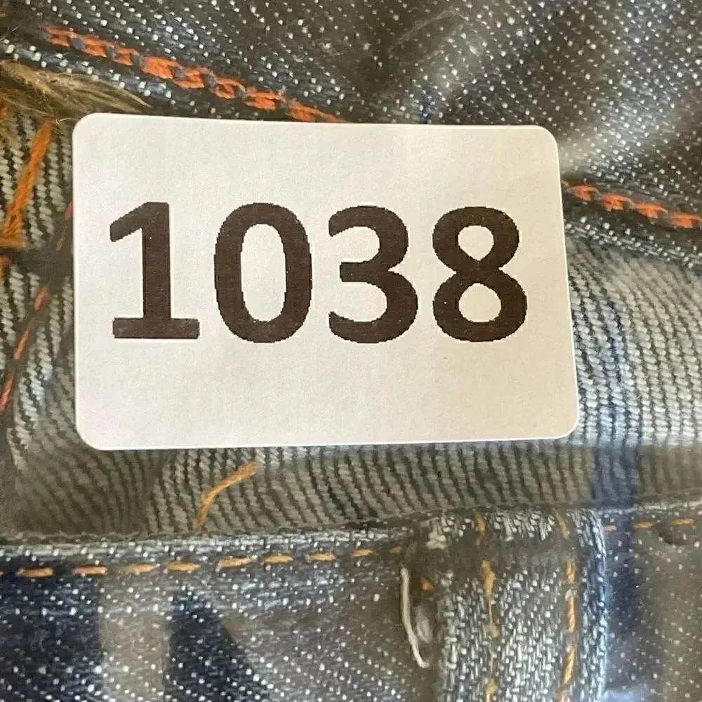 Odyn Dark Blue Denim Cotton Straight Flare Leg Bohemian Festival Gypsy Raw Hem W Size 28 - Image 14