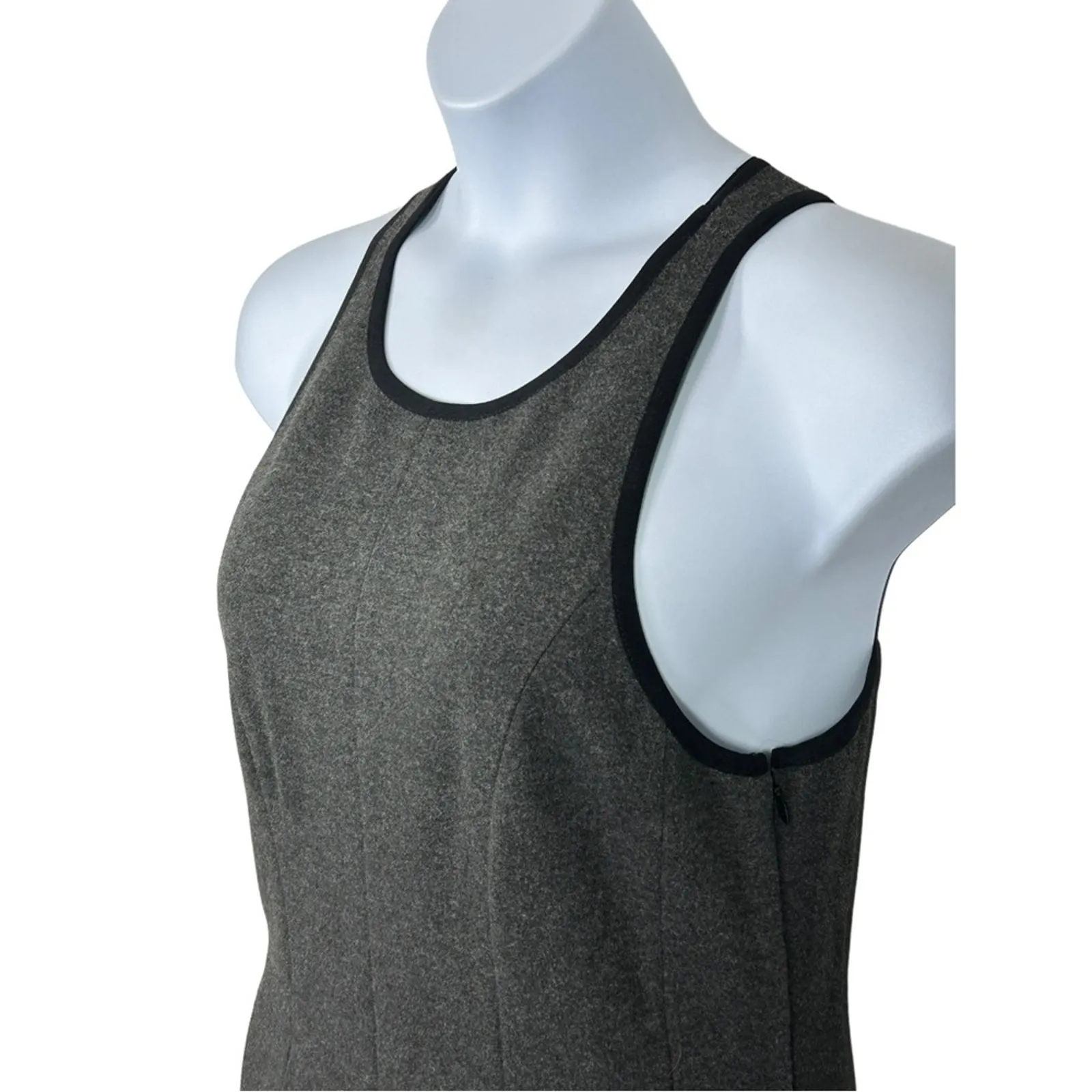 Shades of Grey Anthropologie Pleated Fit & Flare Dress Gray Black Trim 8 NWT - Image 9