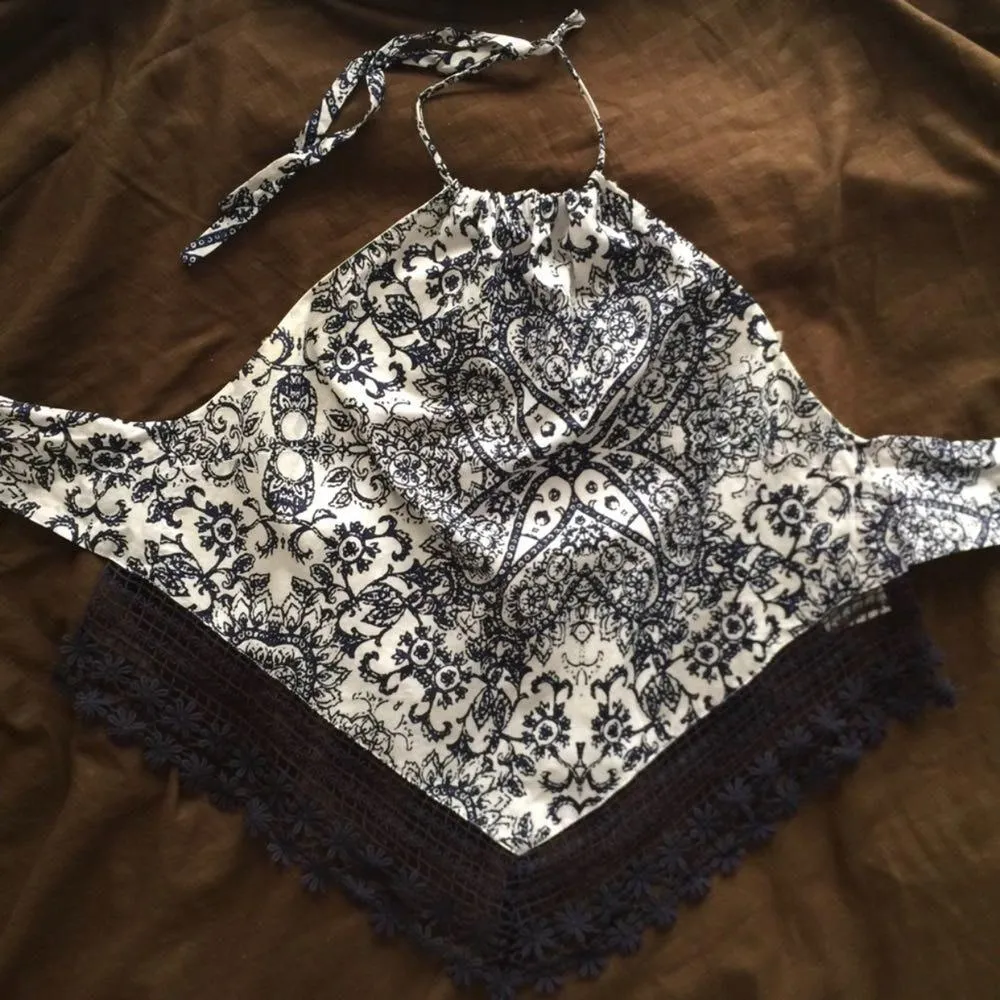 Crochet Handkerchief Moroccan Print Halter - Image 7