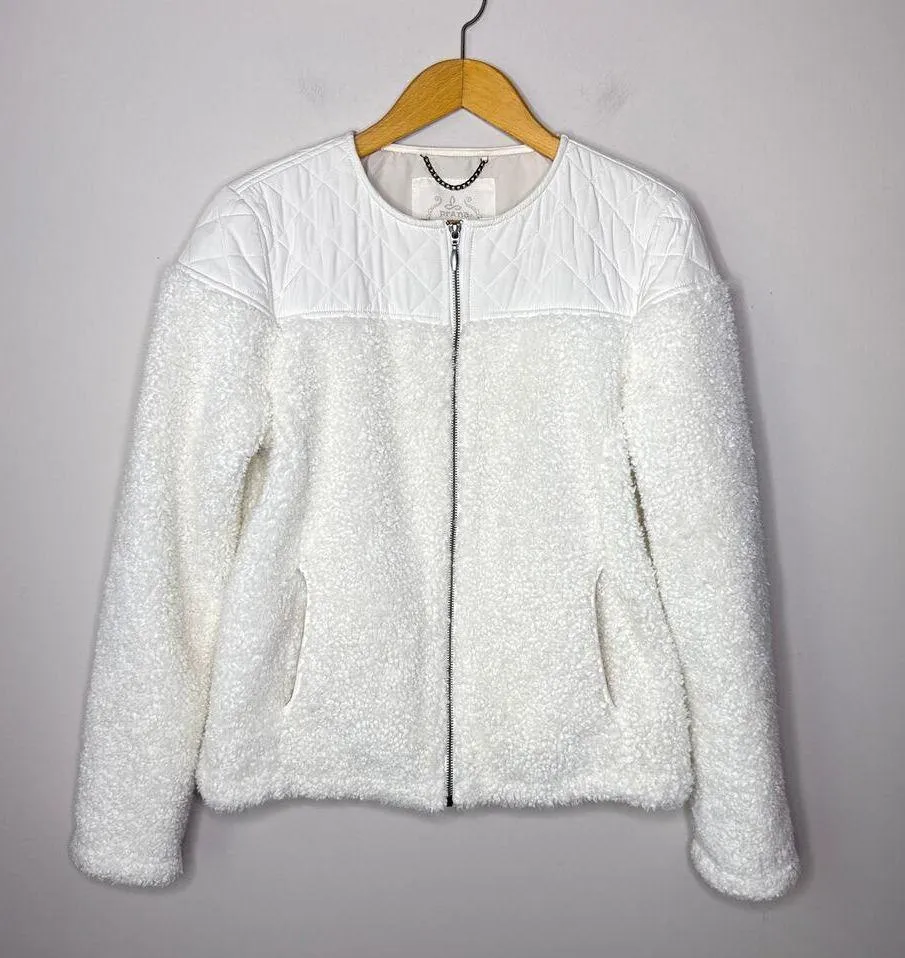 prAna Good Lux Diamond Quilted Full Zip Teddy Sherpa Faux Shearling Large Jacket - Image 2