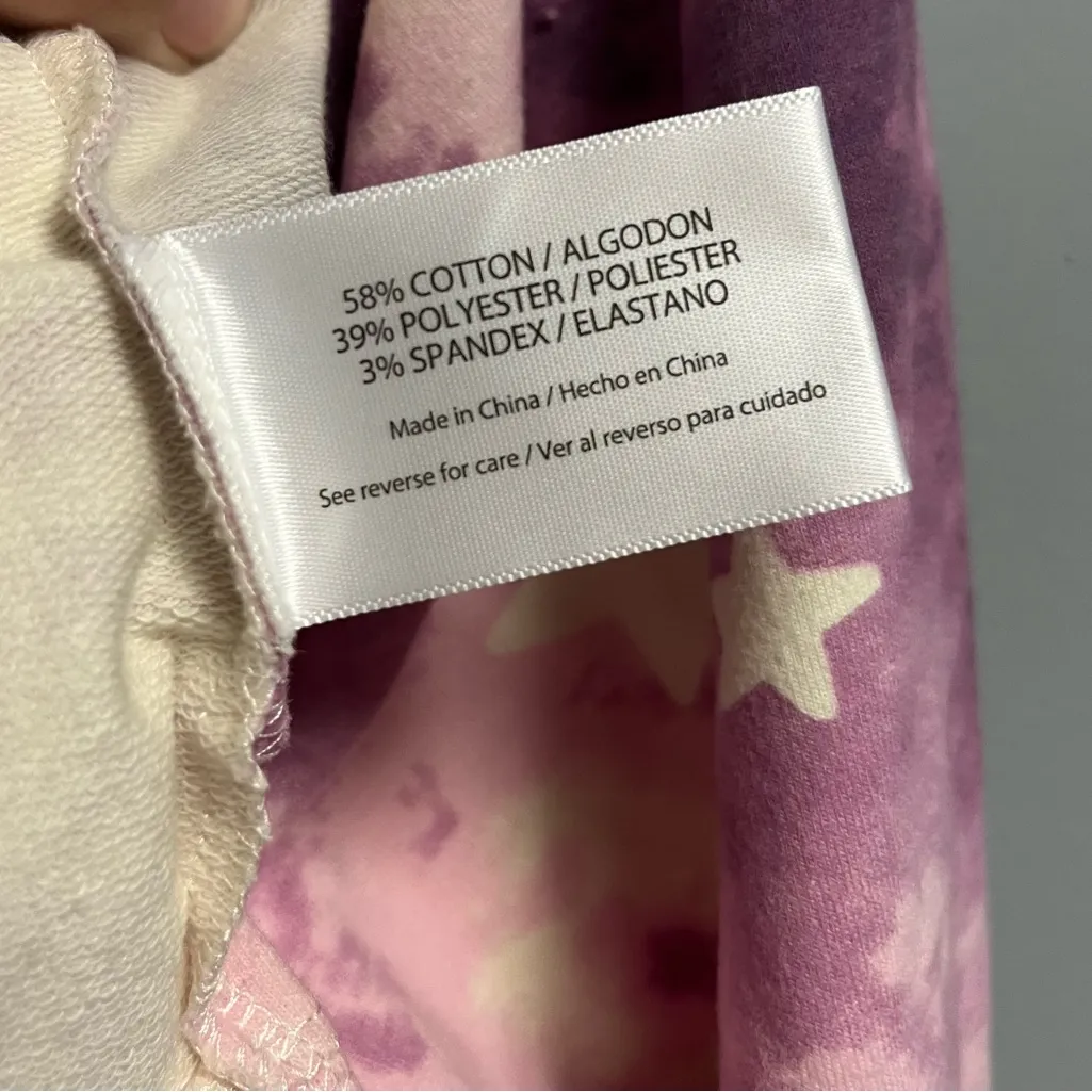 Wildfox Lounge Set Tie Dye Stars in Purple & White Sz M NWT Sweatshirt & Shorts - Image 7