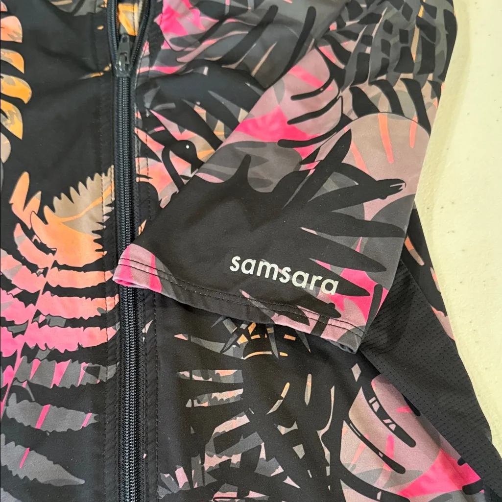 Tropical Leaf Print Cycling Set Pink Size M - Image 6