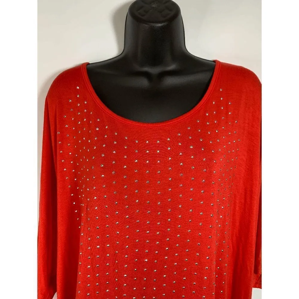 Valerie Bertinelli Woman 3/4 Sleeve Embellished Shirt - Image 4