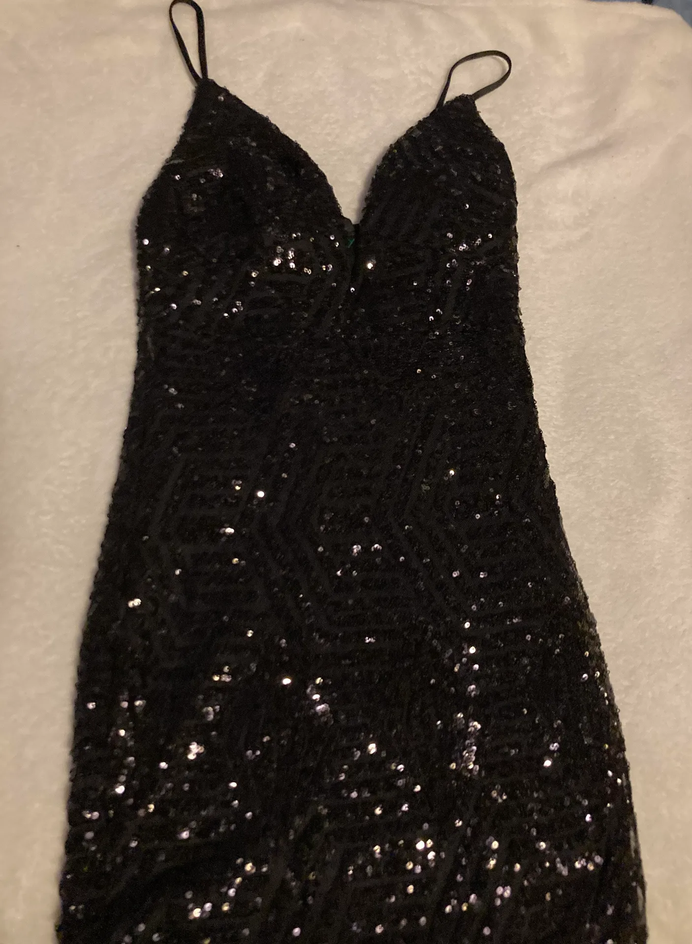 Windsor Black Sequin Mini Dress - Image 4