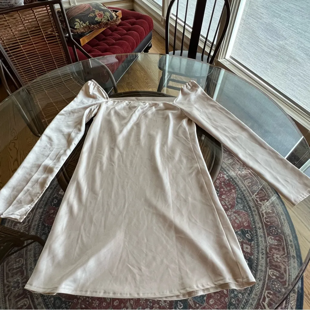 Princess Polly Star Power Long Sleeve Champagne Mini Dress Size 8 - Image 6