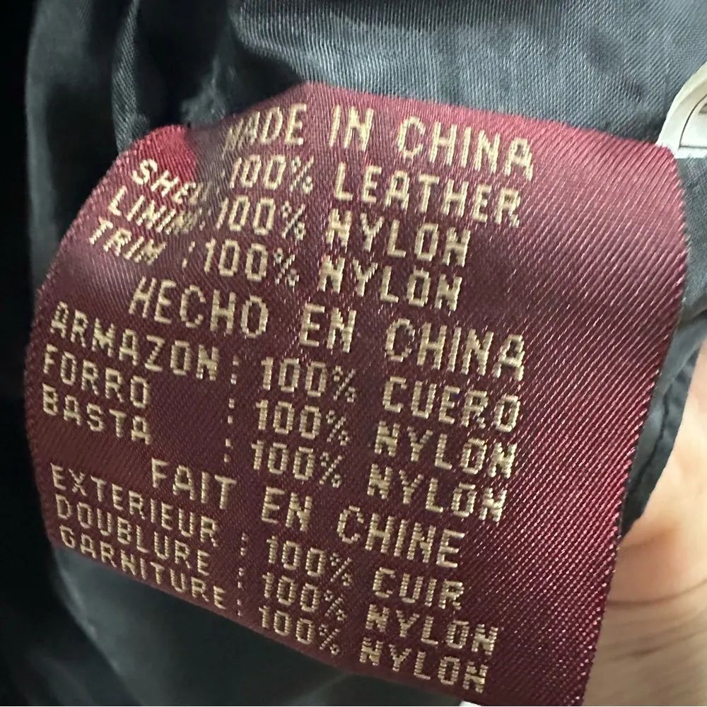 GIII Genuine Leather Suede Ribbon Accent 3 Button Vest Black Gold Womens Large - Image 11