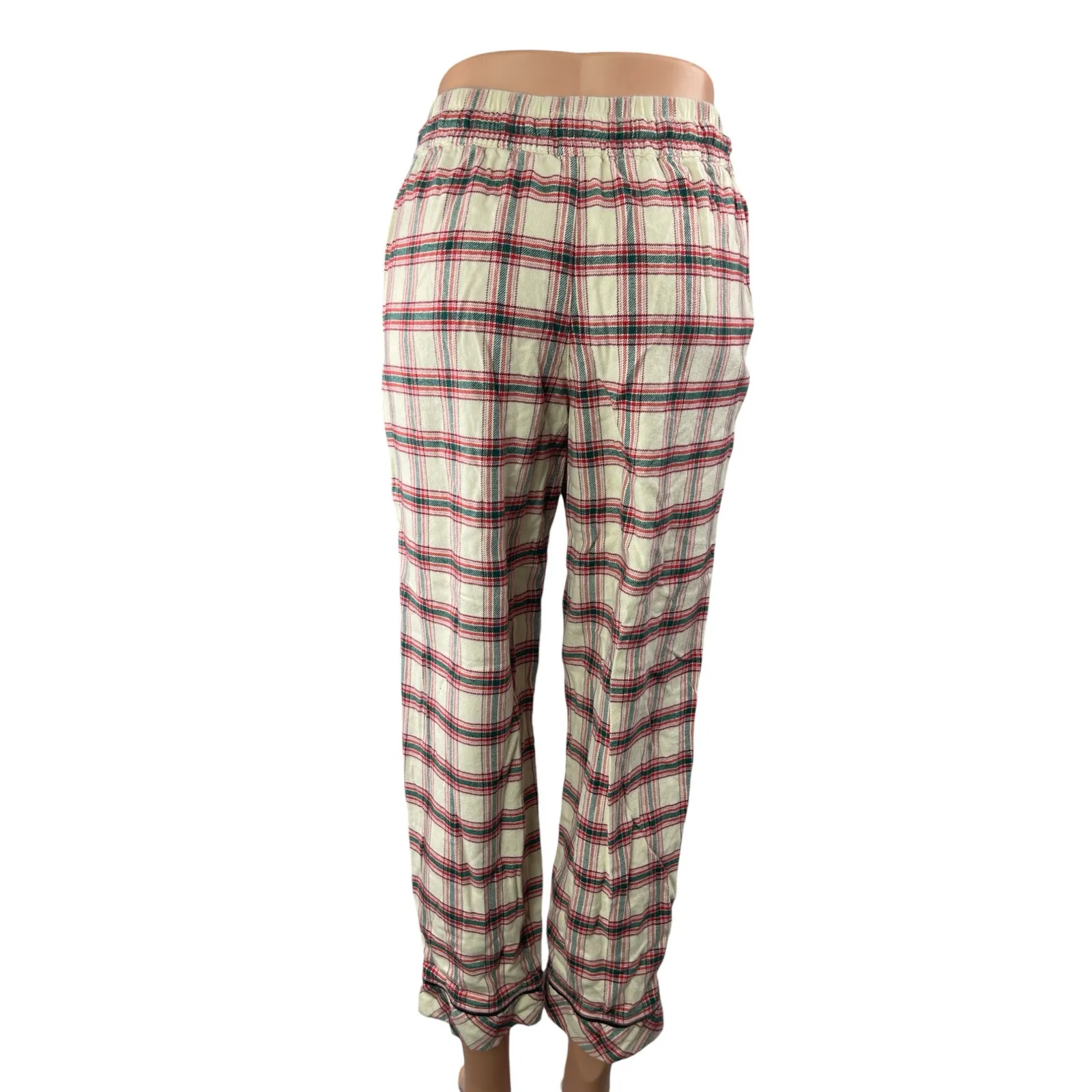 Marine Layer Plaid Check High Rise Straight Sleepwear Pajama Trousers Pants XS - Image 2