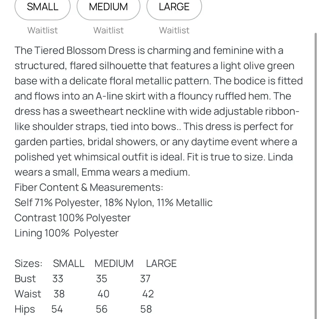 Green Floral Dress with Bow Straps Size M - Image 3