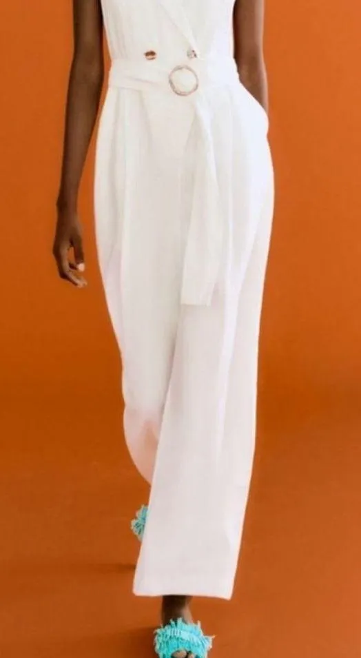 Zara off-white Belted Wrap Jumpsuit BLOGGERS
FAV! NWT - Image 6