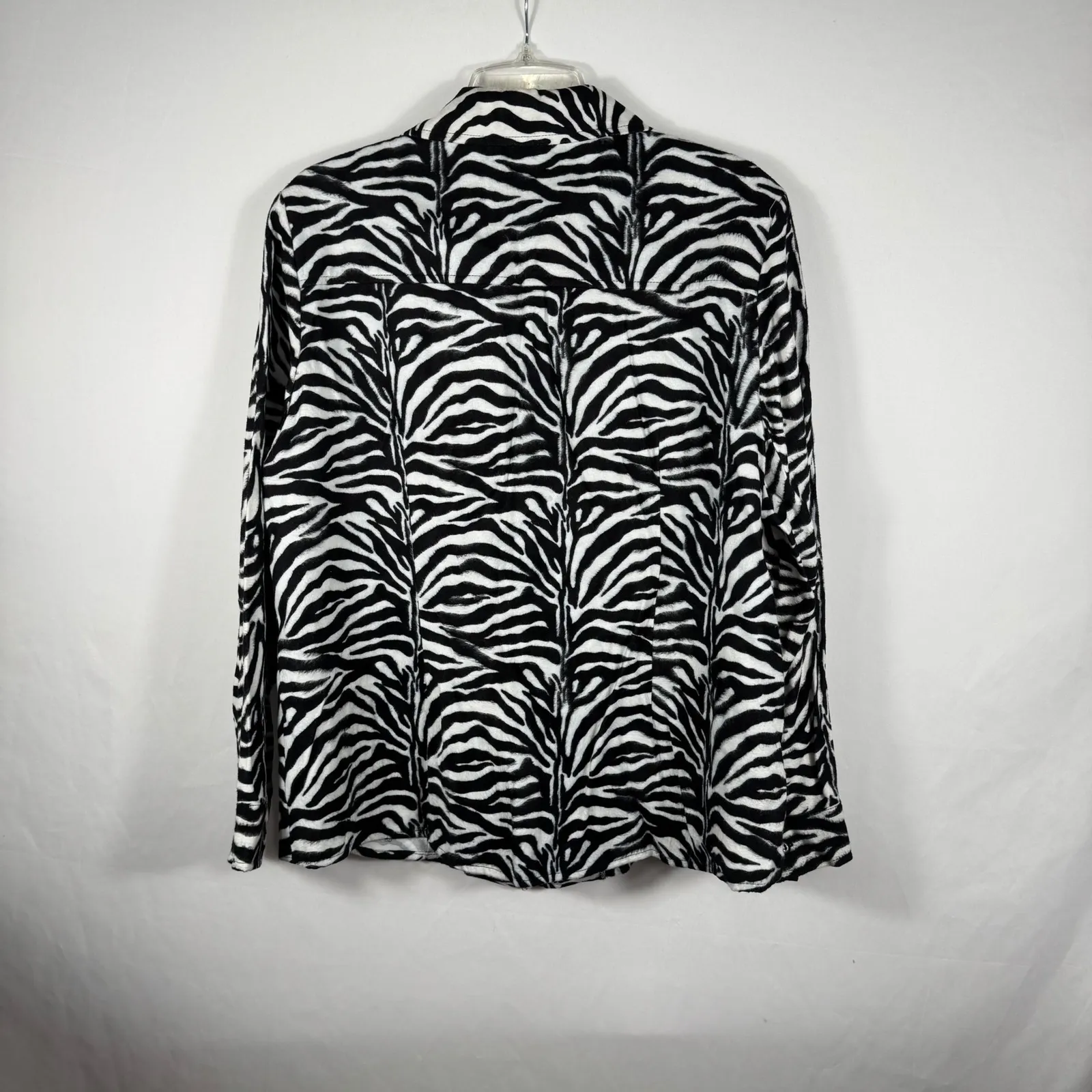 Westbound II Zebra Print Jacket Button Up Career Casual Party Long Sleeve 18W Black - Image 4