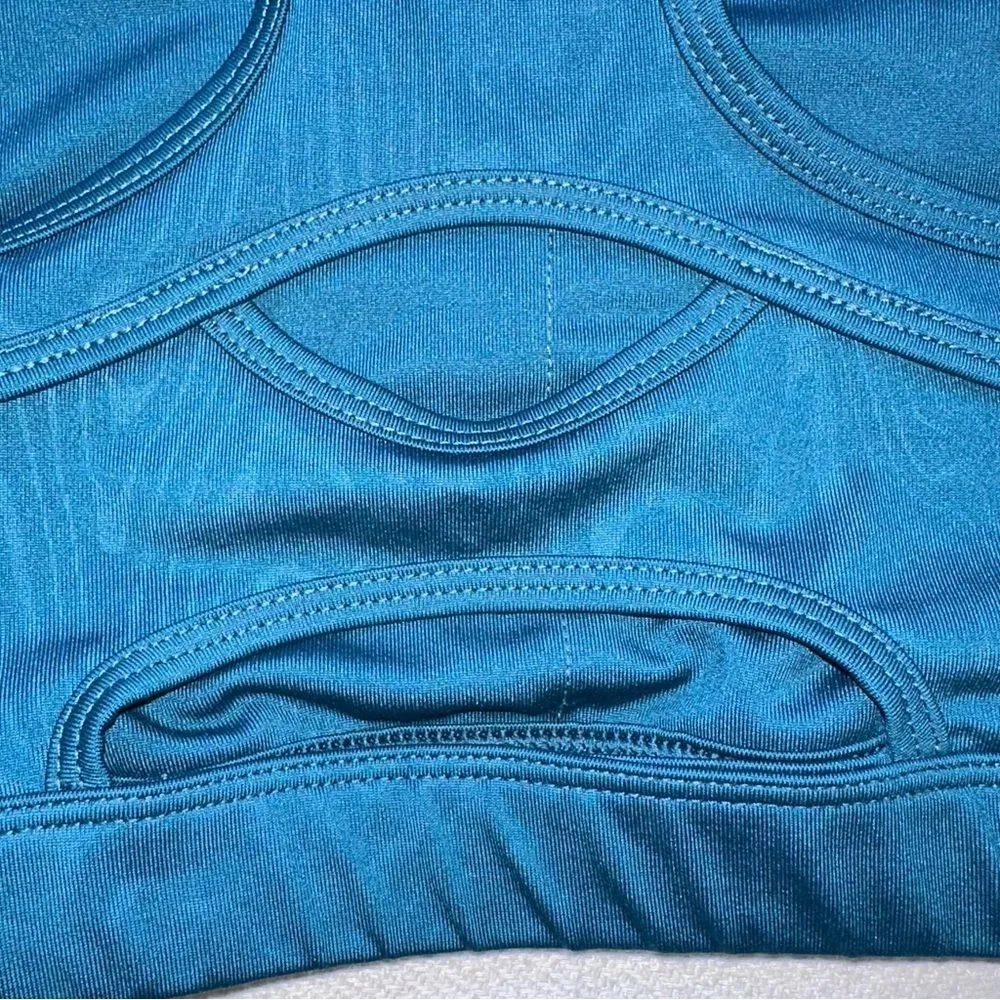 BCG teal sports bra with back cut outs women small - Image 6