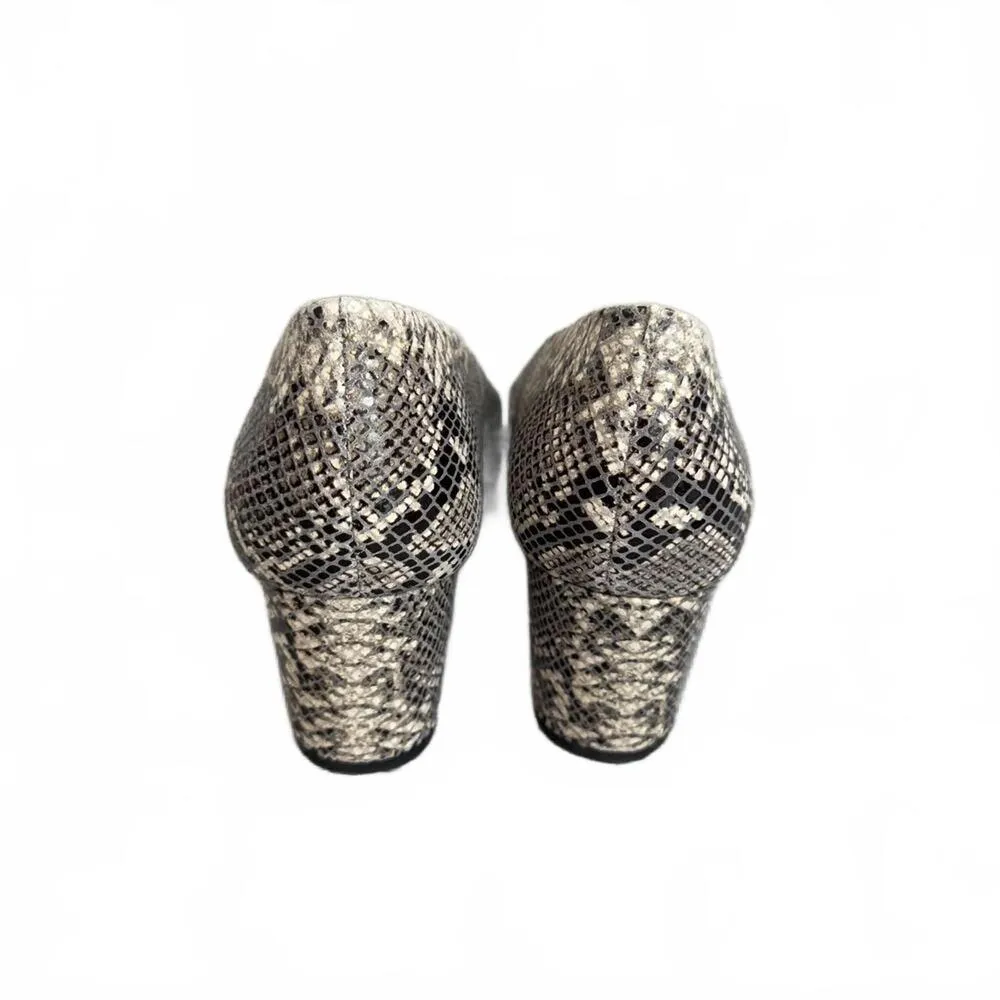 *Corso Como Women's Ryanna Pump Size 6M Block Heel Pointed Python Gray Leather - Image 5