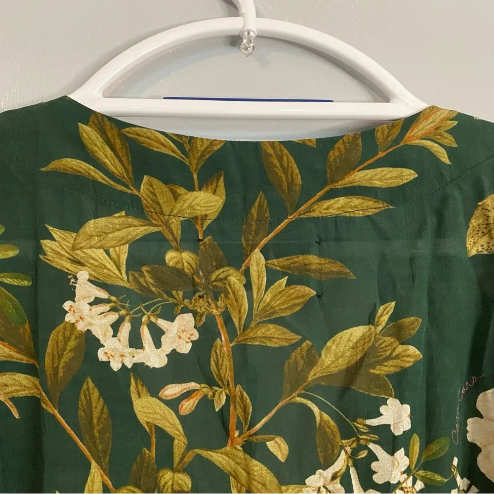 Cara Cara Millbrook Floral Dress in Green Botanical Birds in Size XS - Image 14