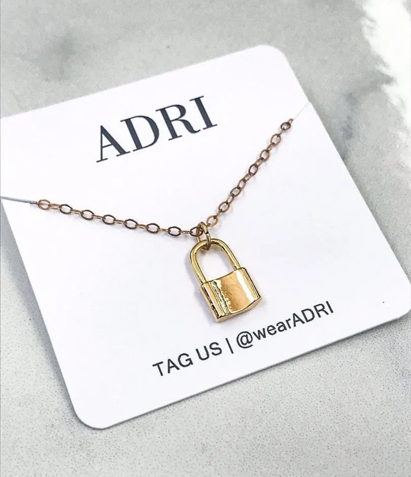 Handmade ADRI | The Mini Padlock Dainty 14k Gold Filled Necklace - Image 5