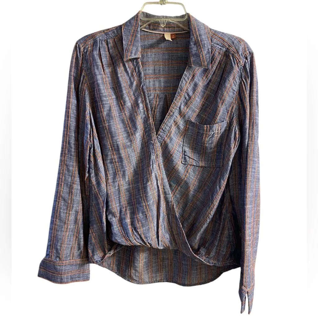 Pilcro pop over blouse crossover high low hem Medium - Image 2