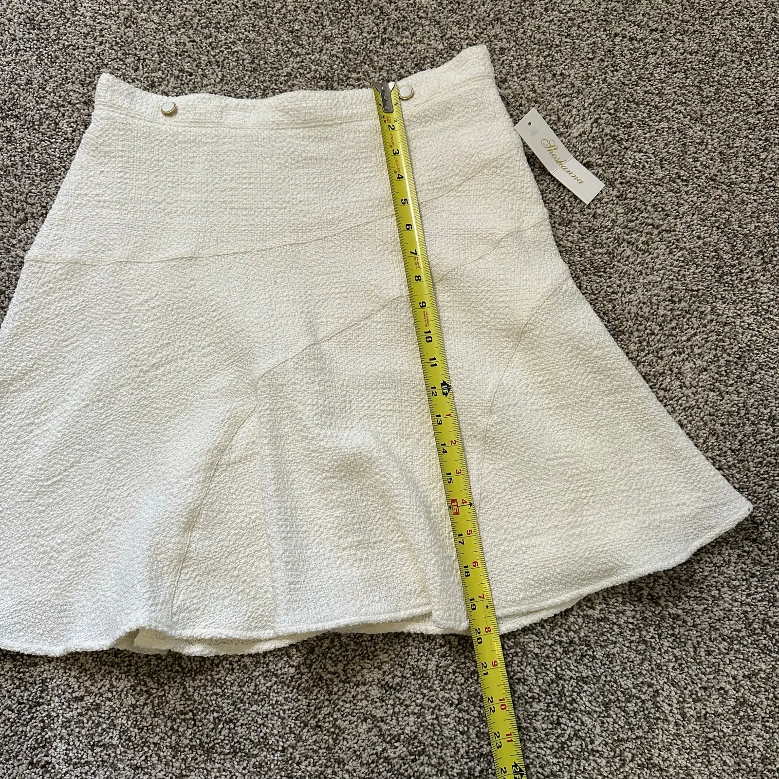 Shoshanna cream tweed a-line mini skirt size 8 NWT - Image 7