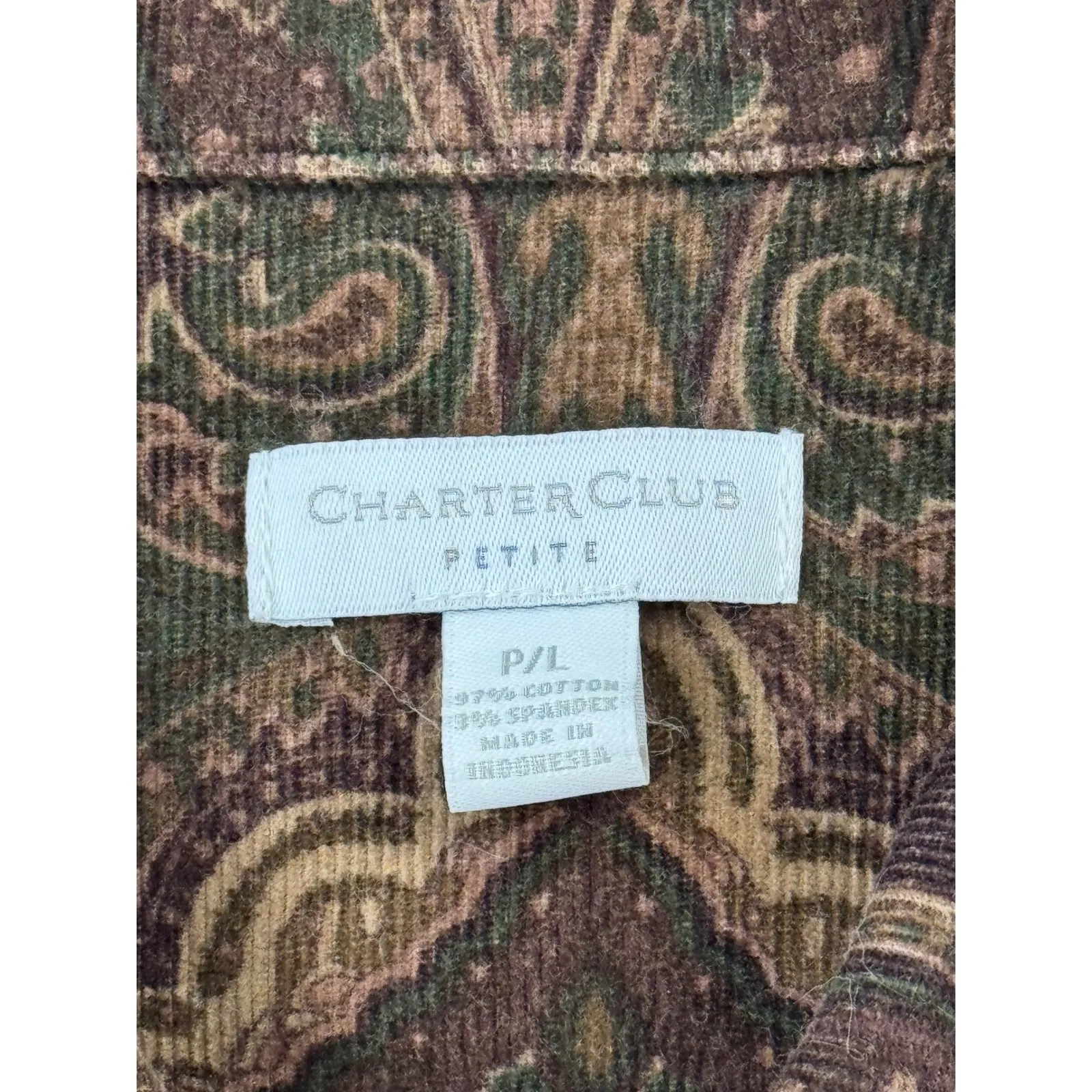 Charter Club Petite Paisley Print Denim Jacket Women's Size P/L - Image 6