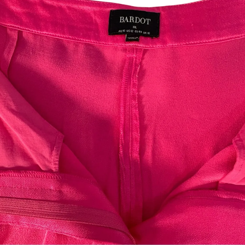 Bardot Hot Pink Wide Leg Pants Womens Size 12  Barbiecore Dopamine Girlhood - Image 4