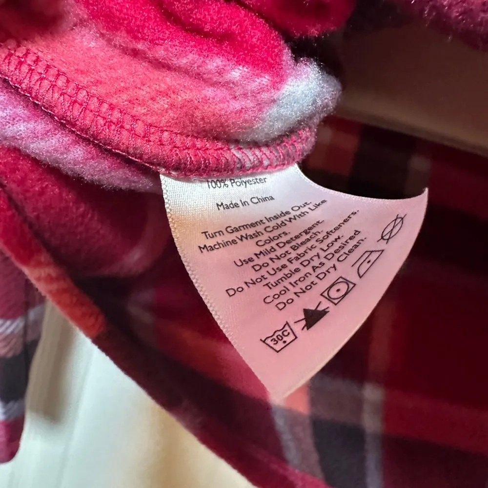 Eddie Bauer Red Plaid Women’s Long Sleeve Quarter Zip Pullover Sweater Shirt LG - Image 8