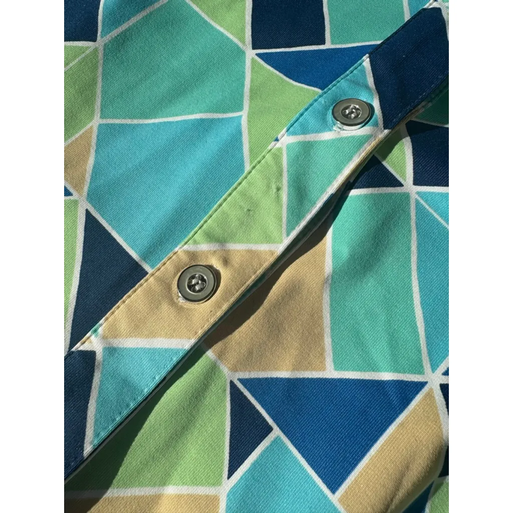 J.Mclaughlin Dolly Catalina Cloth Sleeveless Collared Shirt Dress, XS green Blue - Image 11