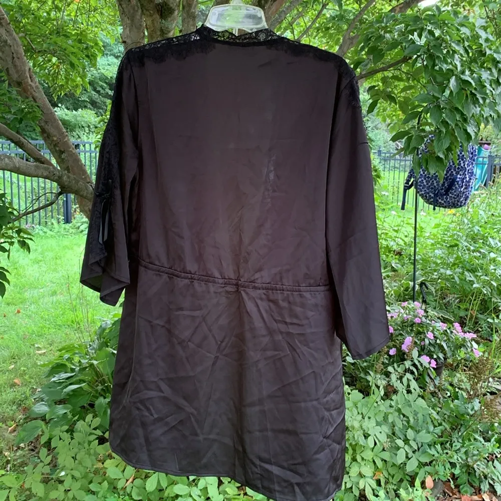 Avidlove, black silky lace robe M - Image 4