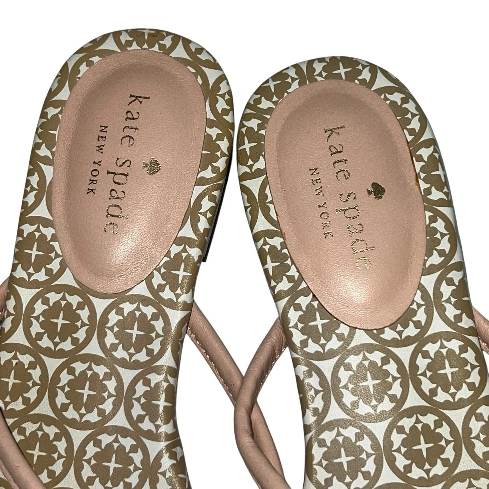 Kate Spade Shoes Pale Pink & White‎ Mystic Bow Thong Sandals Size 8.5 Flip Flop - Image 8