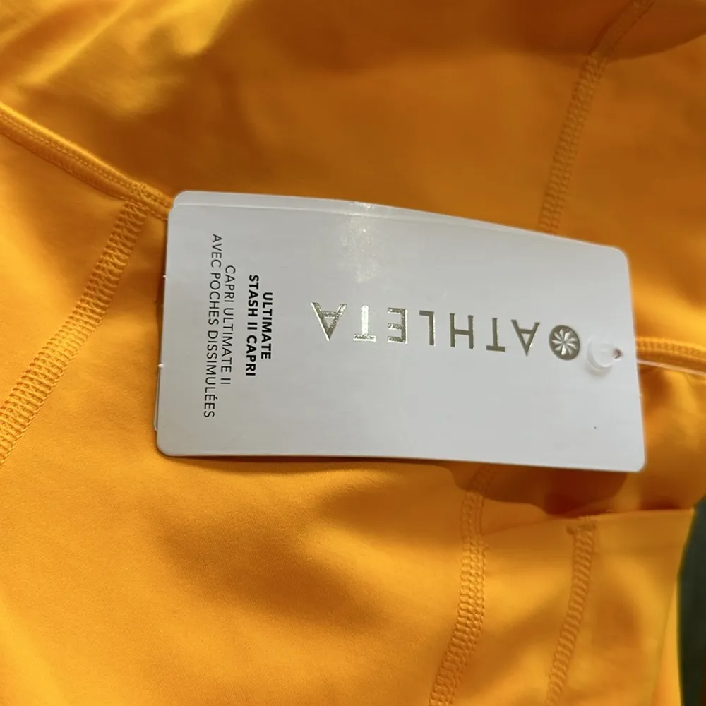 NWT Athleta Ultimate Stash II Capri In Sunrise Yellow - Image 5