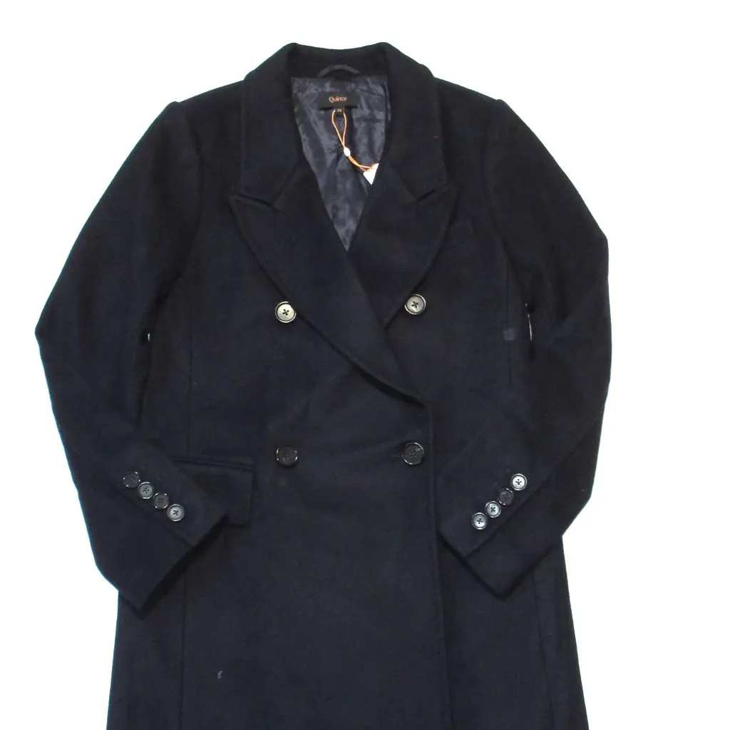 NWT Quince Italian Wool Double-Breasted Long Coat in Cadet Blue XS - Image 3