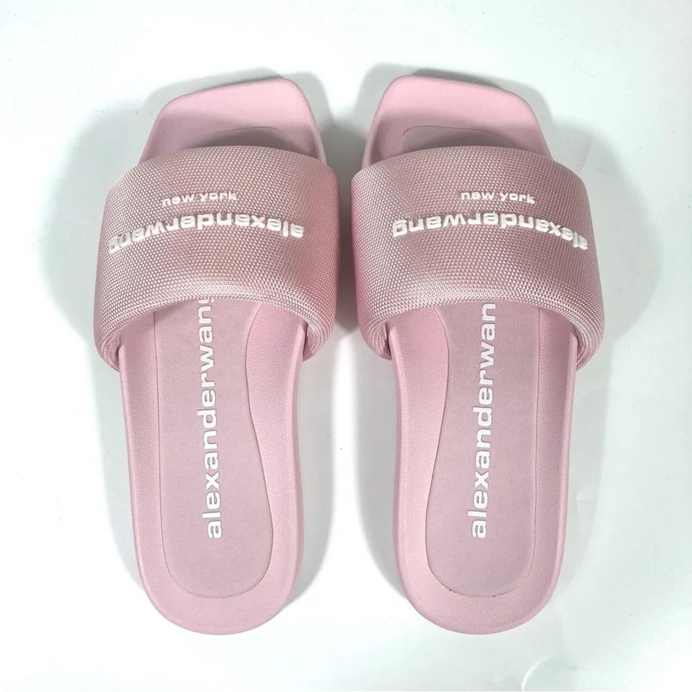 Alexander Wang Logo Pool Slides Light Pink EU 36  NEW - Image 2