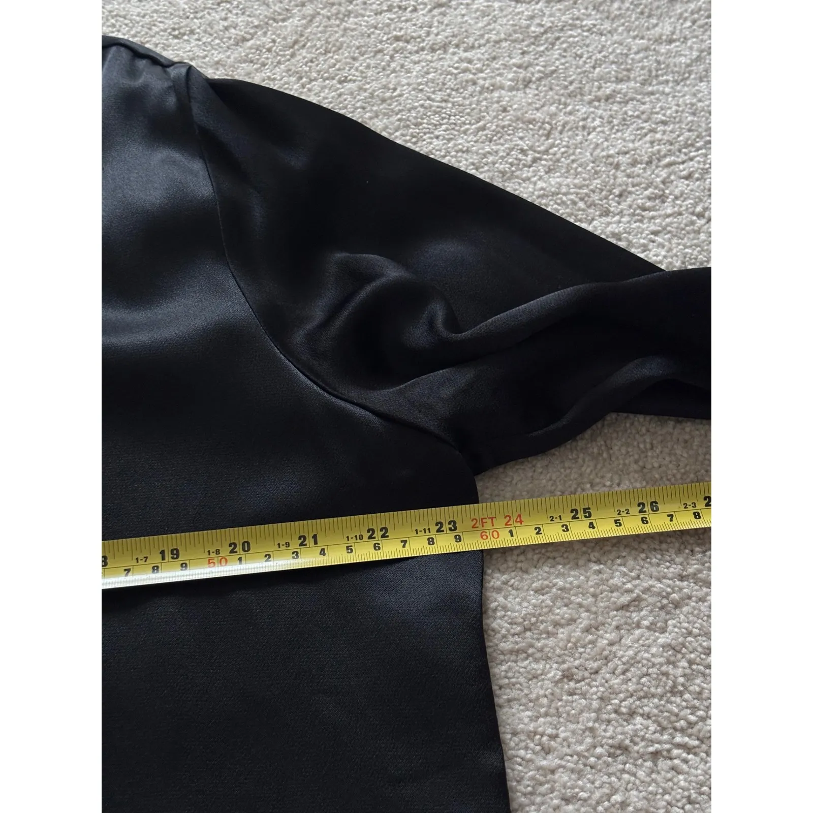 ZARA  Black Satin Button Down Long Sleeve Shirt - Image 6