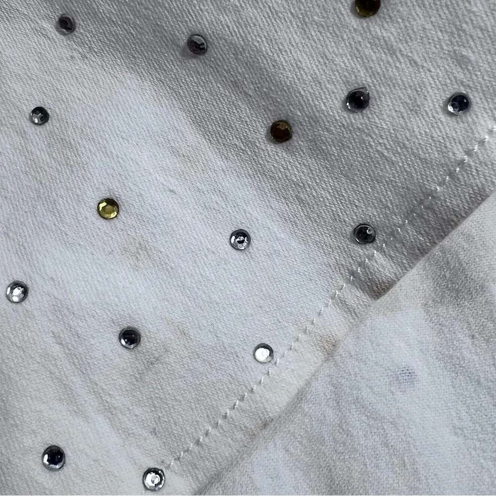 Ashro White Studded Fit and Flare Fishtail Skirt Size 12 - Image 6