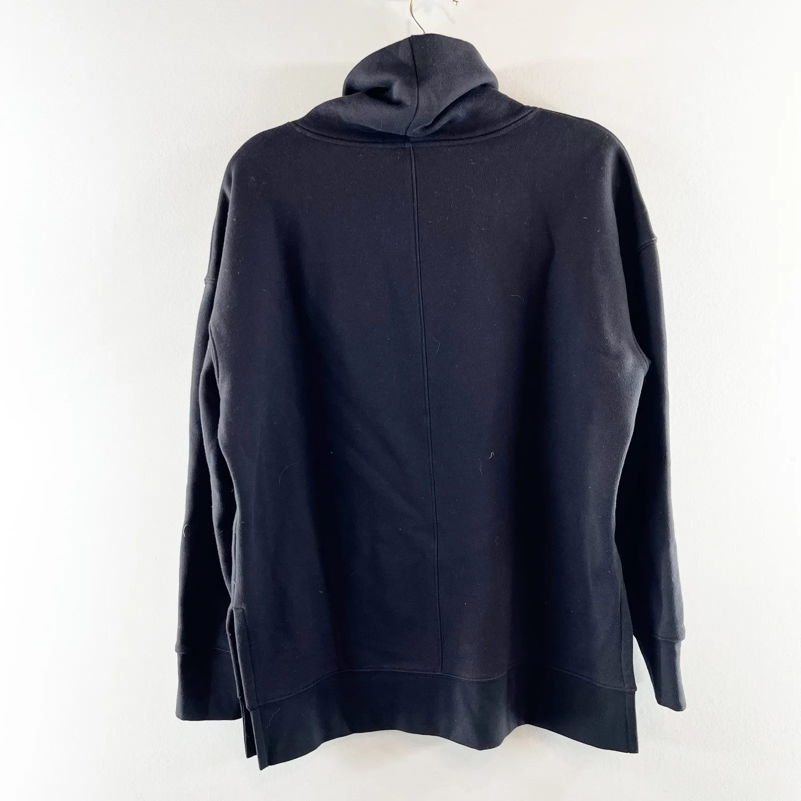 Athleta 24/7 Funnel Neck Long Sleeve Pullover Sweatshirt Black Medium - Image 4