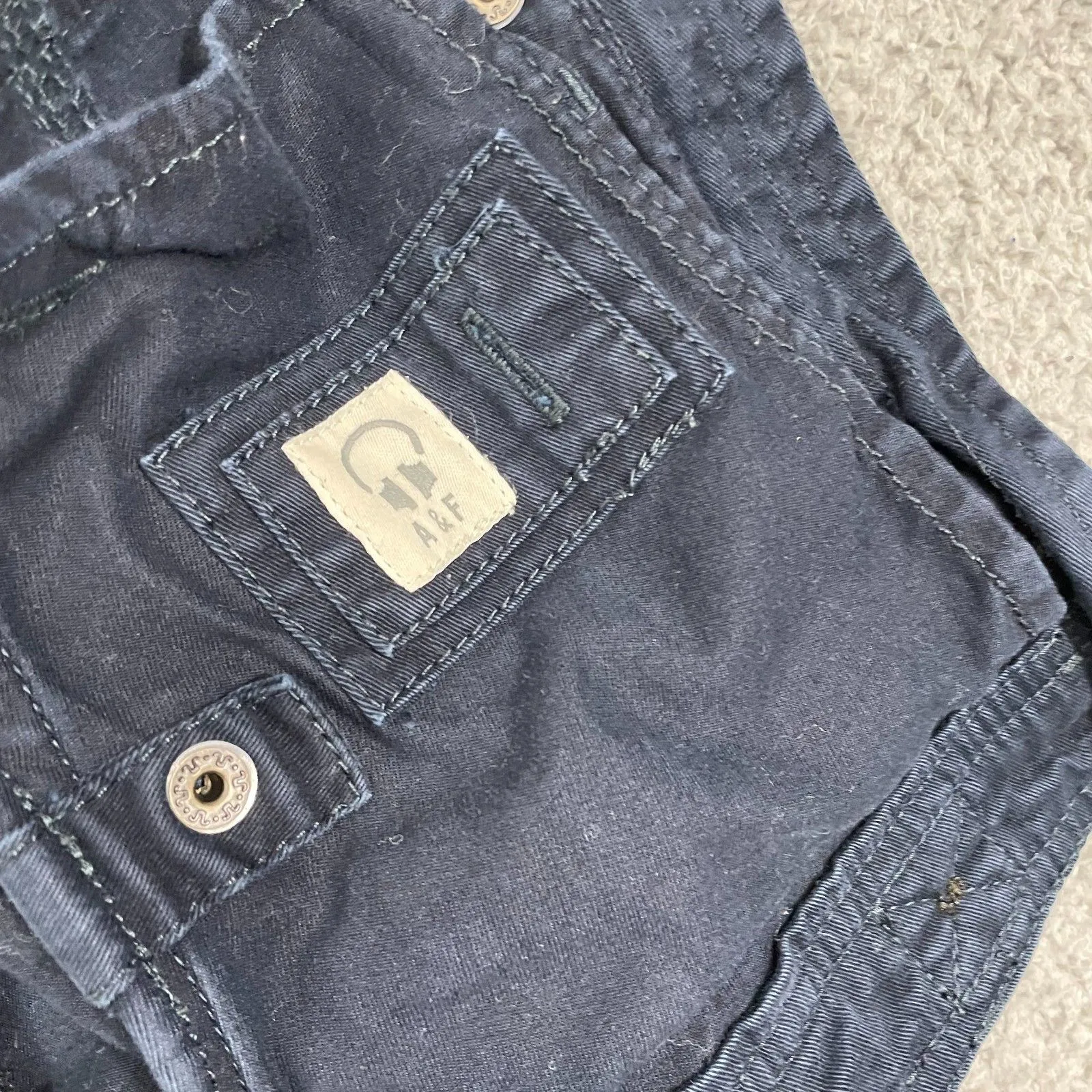 Abercrombie & Fitch Utility Jacket Women S Navy Field Cropped Y2K Full Zip - Image 6