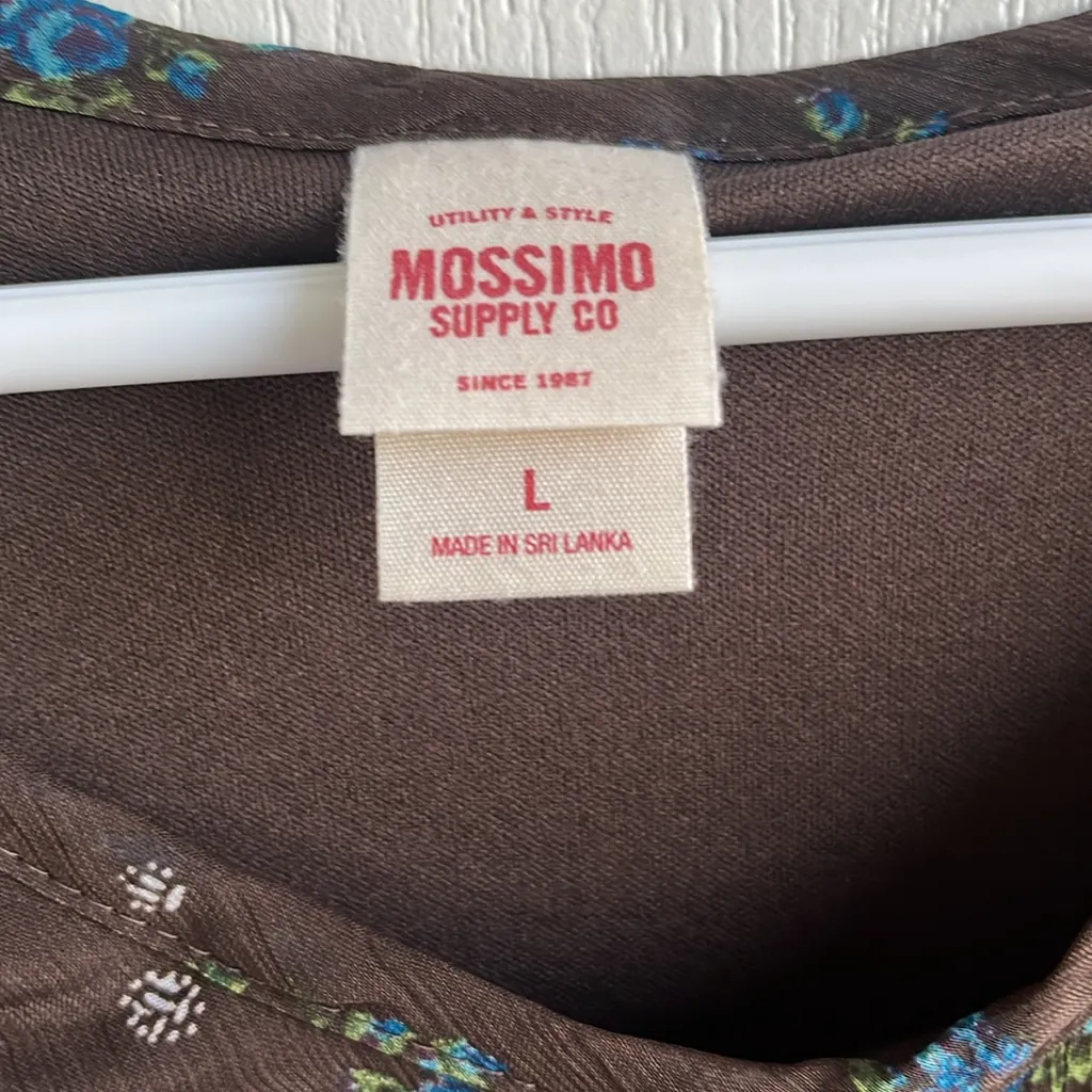 Mossimo Supply Co. Brown Floral Dress Size L - Image 2