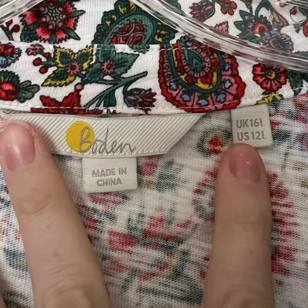 Boden Button Jersey Mini Tea Dress White Size 12 - Image 5