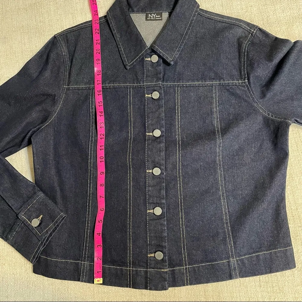 New York & Company Jean Jacket Blue Size XL - Image 15