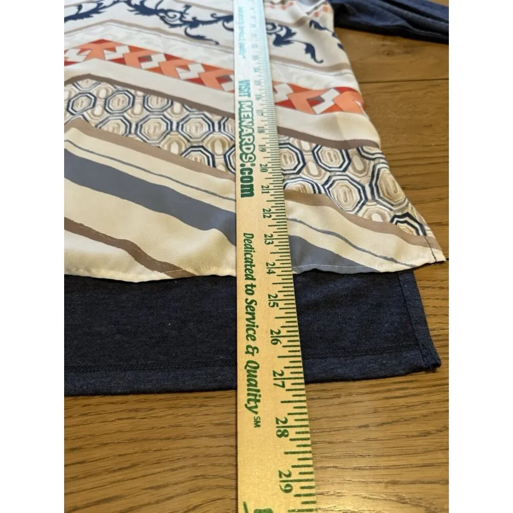 Chicos Zenergy Women Top Size 1 Abstract Lightweight  Artsy Colorful Preppy City - Image 10