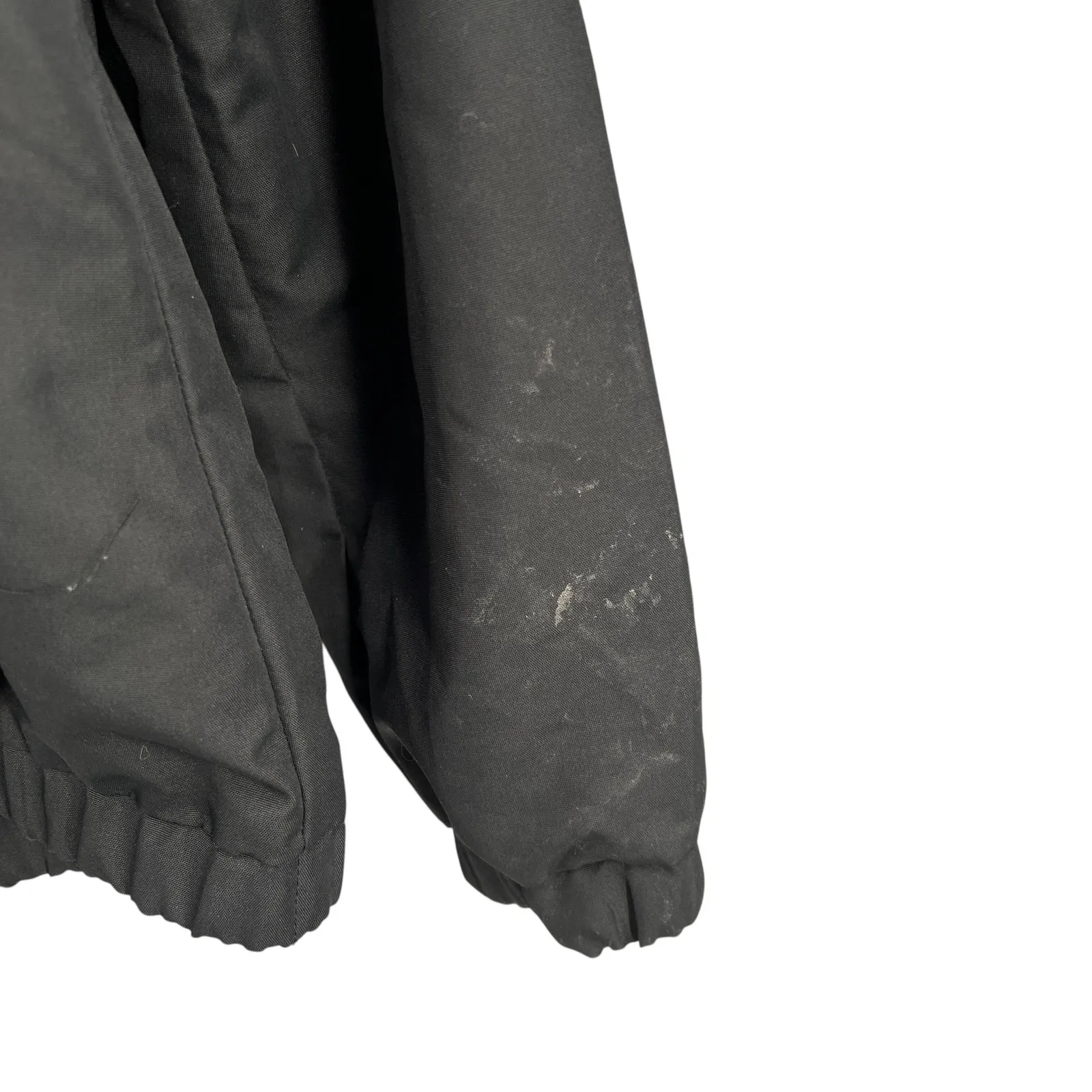 Volcom Enemy Lines Jacket Black Hooded Zip Up Windbreaker Womens Small - Image 5