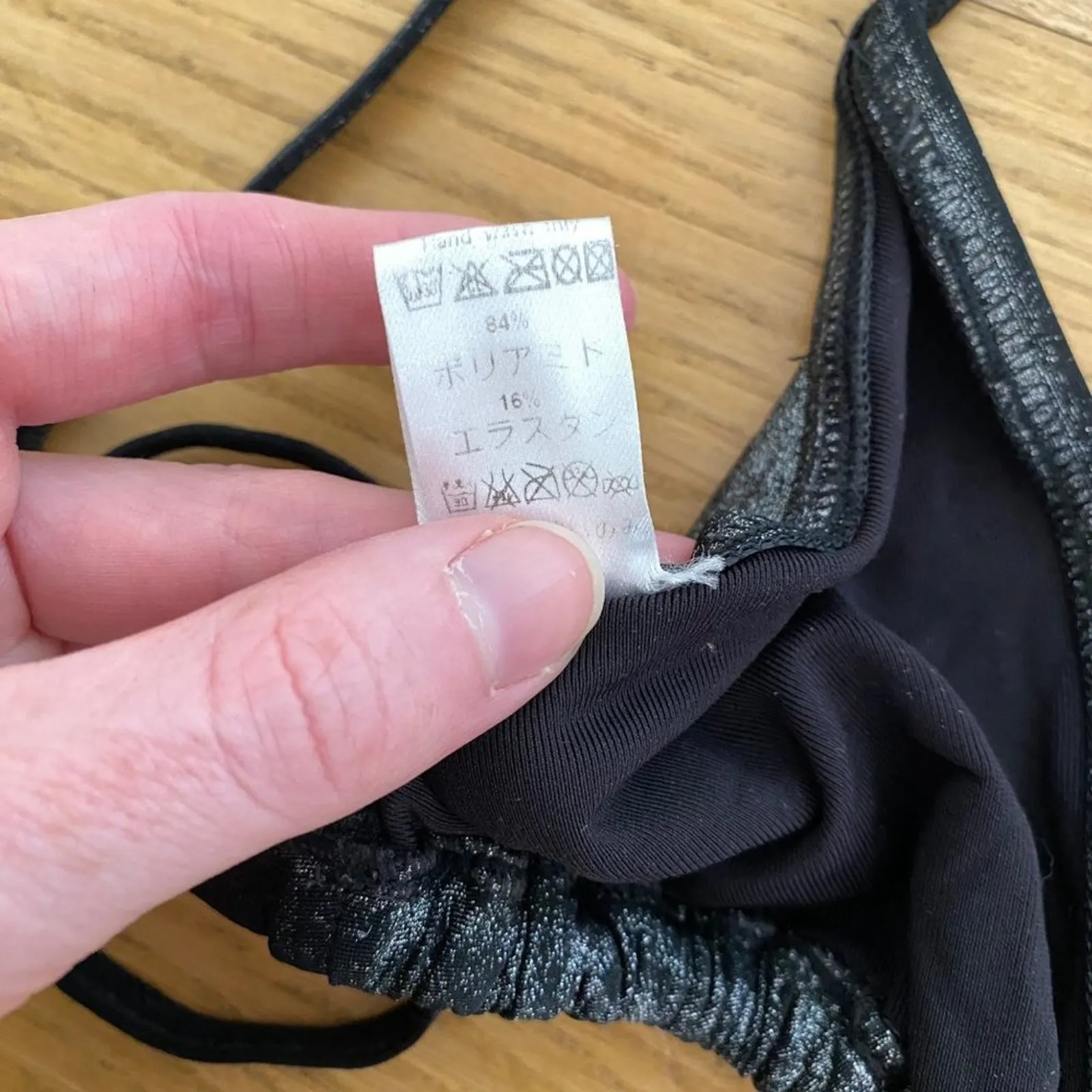 Christian Dior - Triangle Halter Bikini Top in Gray & Black - Image 6