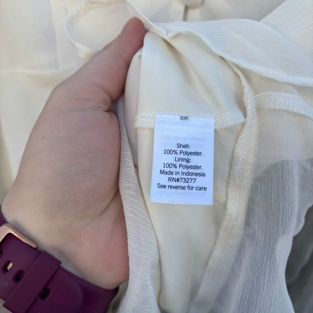 Nine West Cream Sheer Top‎ NWT Small - Image 4