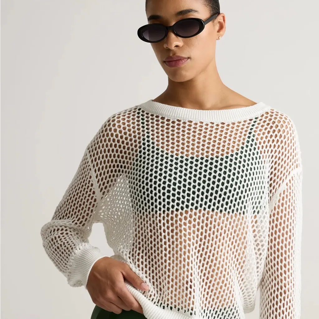 NWT Quince Women's Italian Scoop Neck Bikini Top Palm Green Size Medium 🌴 - Image 5