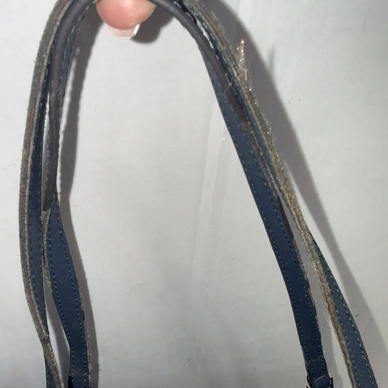 Rowallan Large Old Money Minimalist Navy Blue Canvas Tote Purse - Image 9