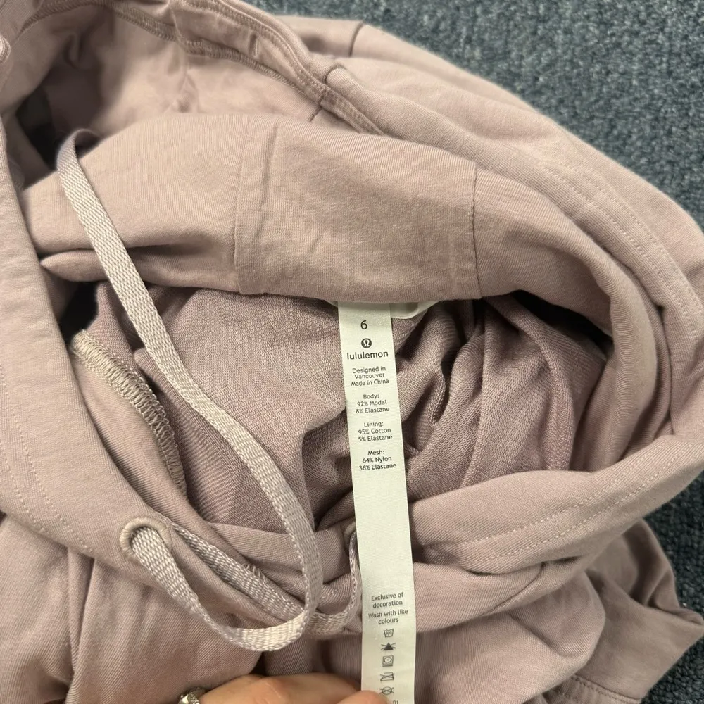 Lululemon Twisted & Tucked Pullover Smoky Blush Modal French Terry Size 6 - Image 3