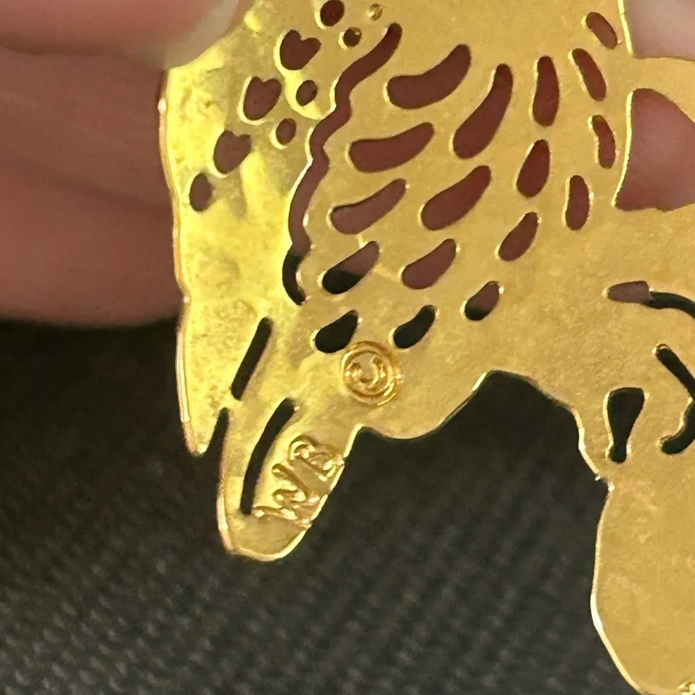 Wild Bryde 2 pair lot leopard frog owl French wire dangle earrings 14k plated Gold - Image 3