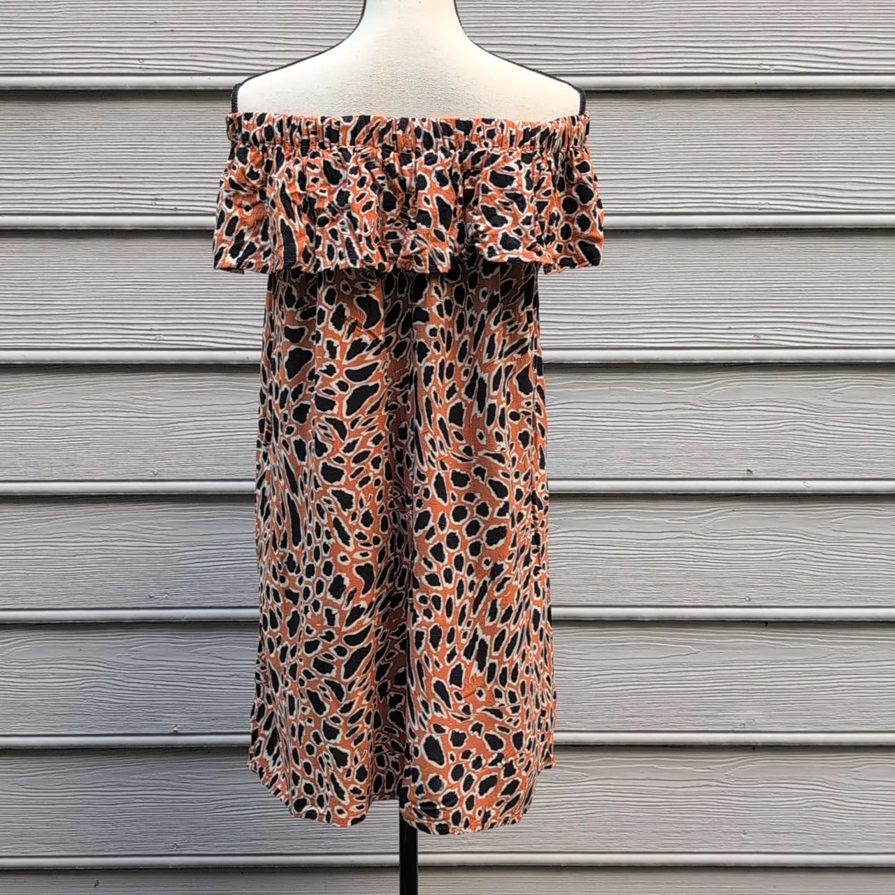 Primark Off-Shoulder Leopard Print Dress - Image 6